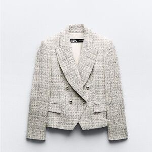 Zara Textured Gray Blazer